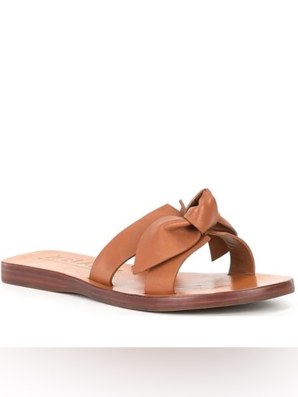 ANTONIO MELANI Brown Knot Leather Slide Sandal